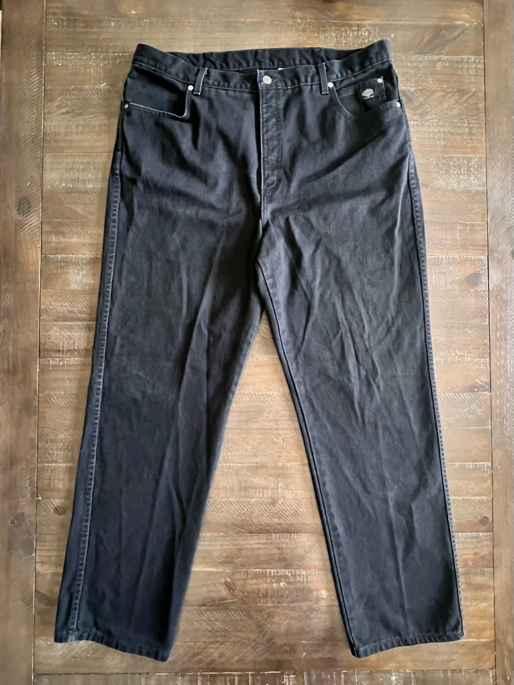 Harley Davidson Motorcycle Men's 42 X 32 Black Jeans Pants Denim Straight USA